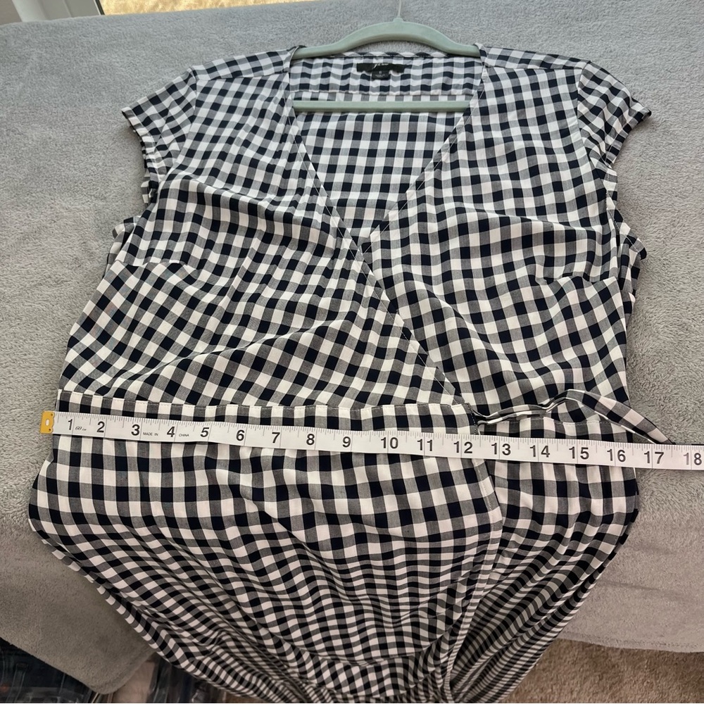J.Crew NWOT Viscose Midi wrap dress in gingham size Small - Picture 6 of 8
